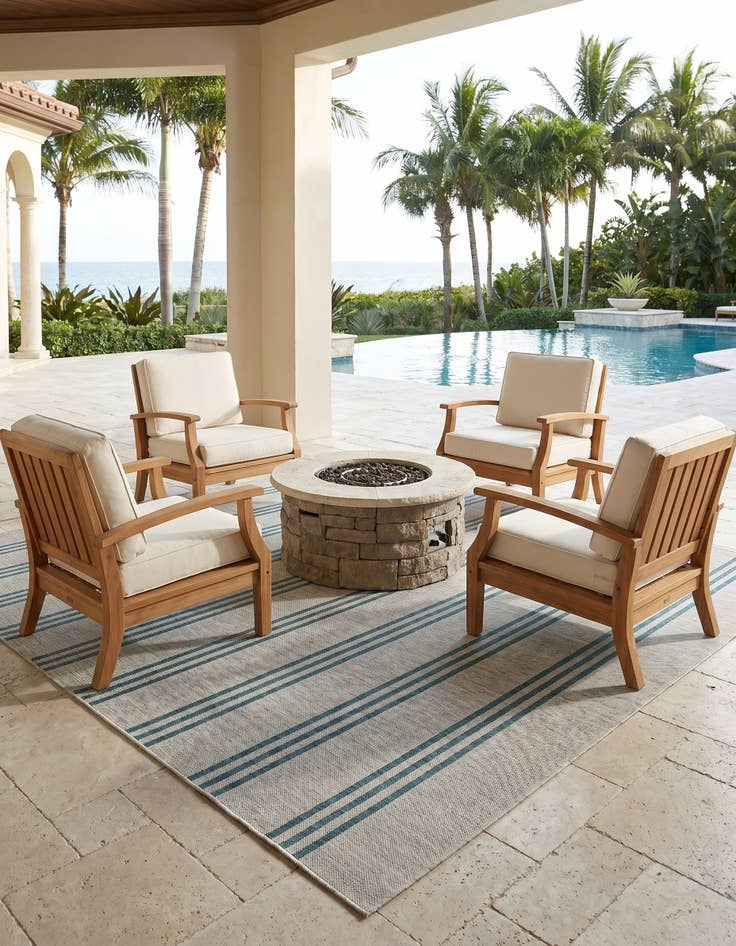 Detail image of 7' 10 x 7' 10 Easy-Clean Jill Zarin Anguilla Indoor / Outdoor Square Rug