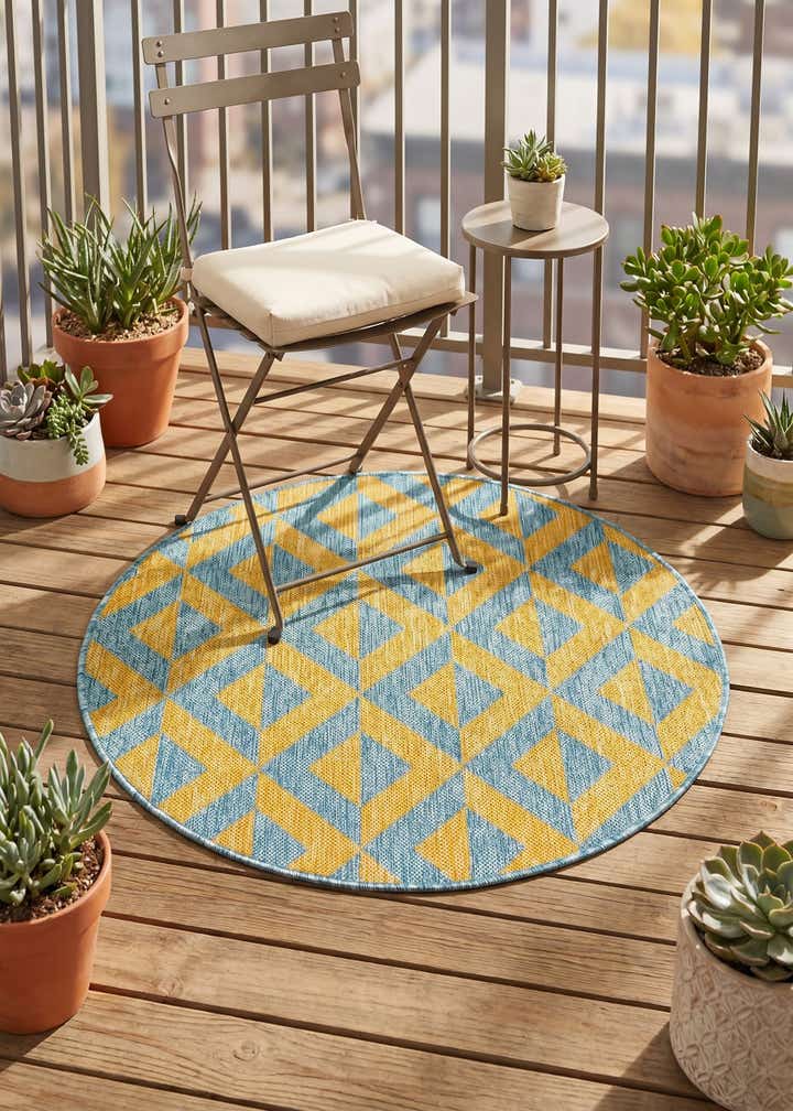 3' x 3' Easy-Clean Jill Zarin Napa Indoor / Outdoor Round Rug