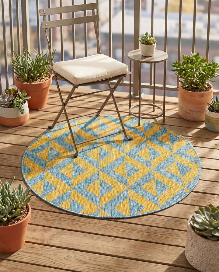 3' x 3' Easy-Clean Jill Zarin Napa Indoor / Outdoor Round Rug
