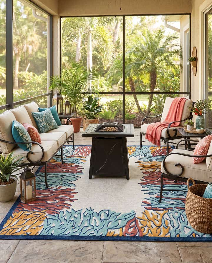 9' x 12' Easy-Clean Belize Indoor / Outdoor Rug