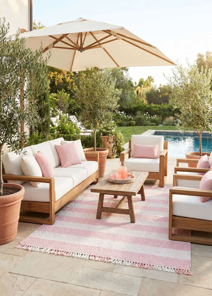 4' x 6' Easy-Clean Eco Plaid Washable Indoor / Outdoor Rug