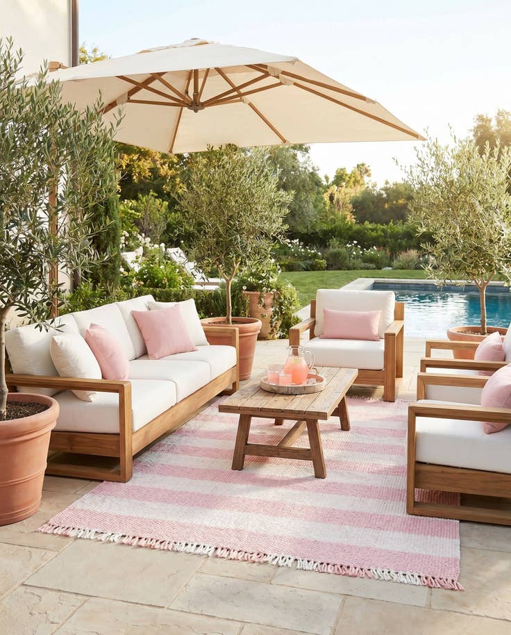 Detail image of 4' x 6' Easy-Clean Eco Plaid Washable Indoor / Outdoor Rug