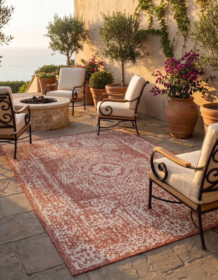 Detail image of 6' x 9' Easy-Clean Traditional Indoor / Outdoor Rug
