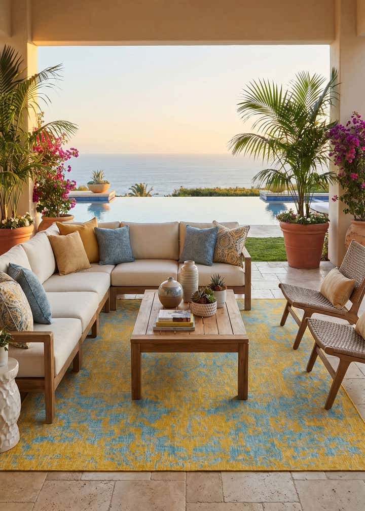 7' 10 x 10' Easy-Clean Jill Zarin Dubai Indoor / Outdoor Rug