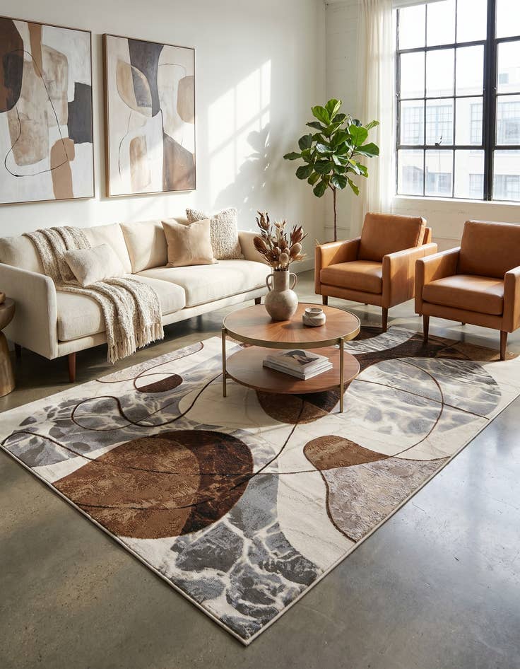 Detail image of 5' x 8' Easy-Clean Modern Indoor / Outdoor Rug