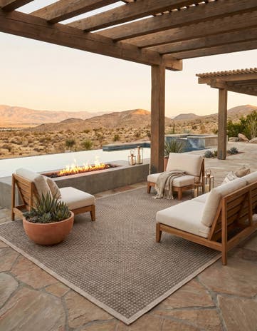 7' 10 x 10' Easy-Clean Border Indoor / Outdoor Rug