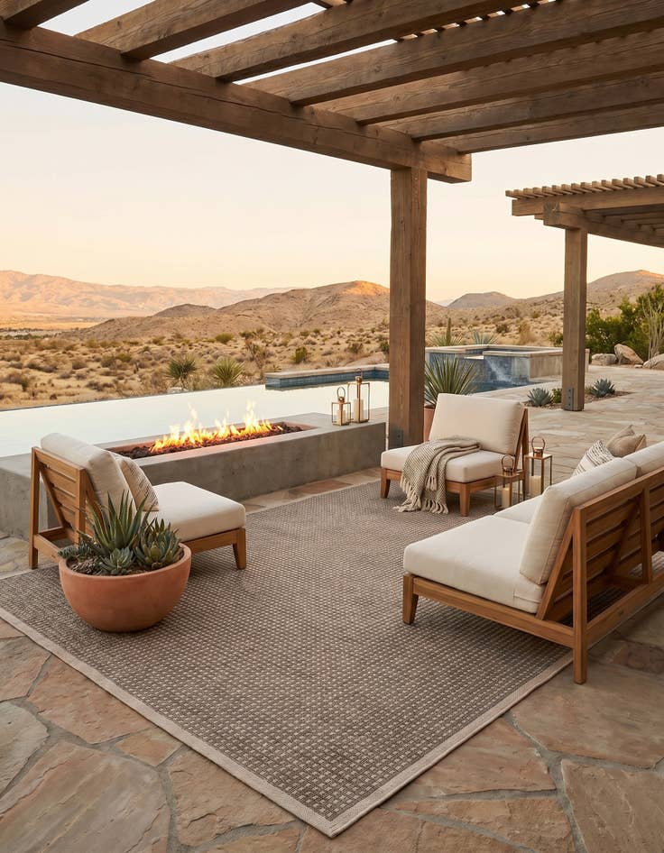 Detail image of 7' 10 x 10' Easy-Clean Border Indoor / Outdoor Rug