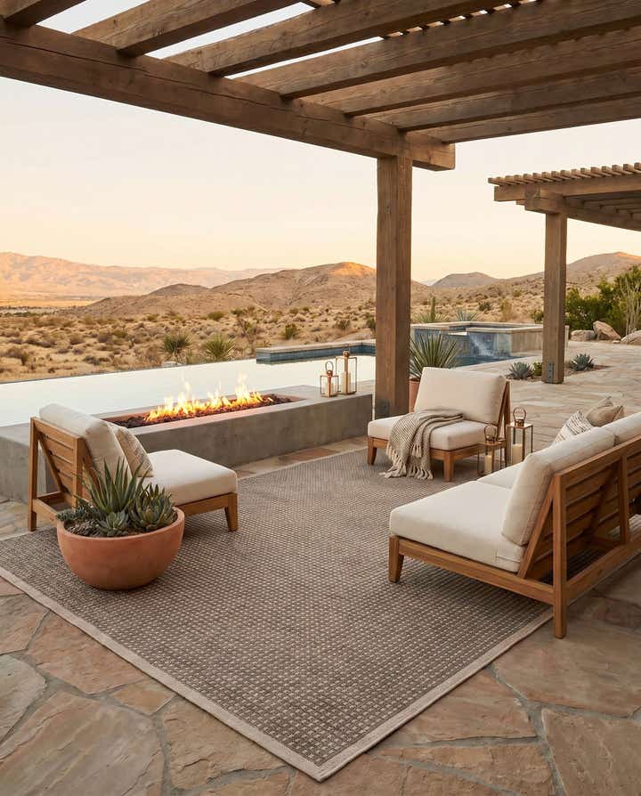 7' 10 x 10' Easy-Clean Border Indoor / Outdoor Rug