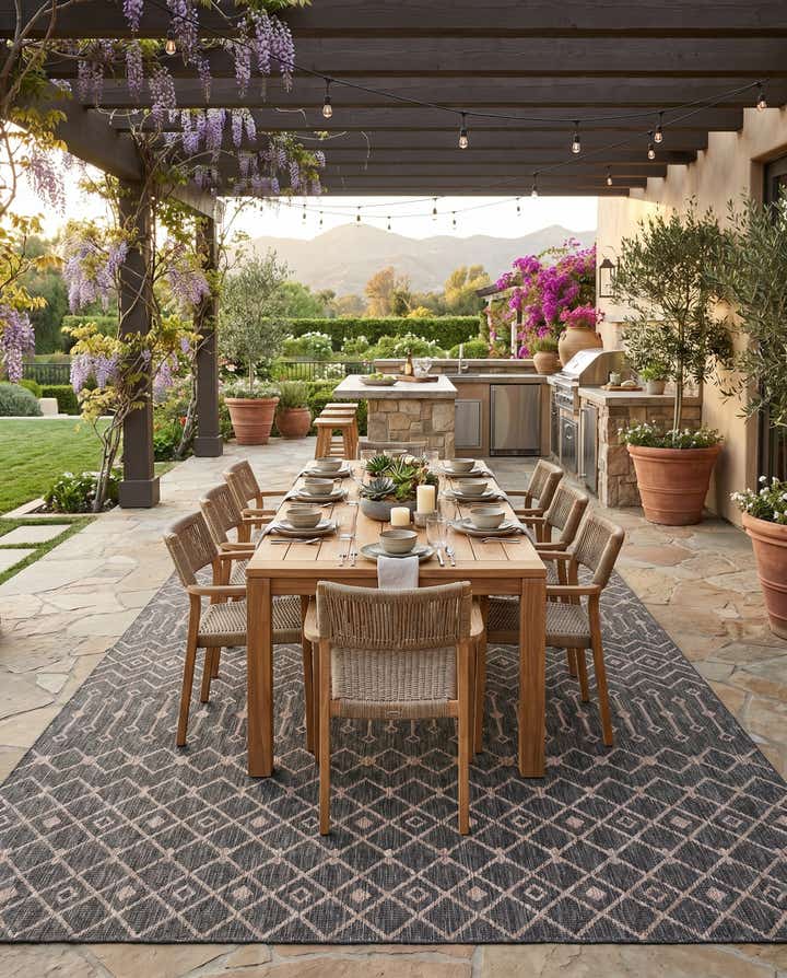 10' x 14' Easy-Clean Lattice Indoor / Outdoor Rug