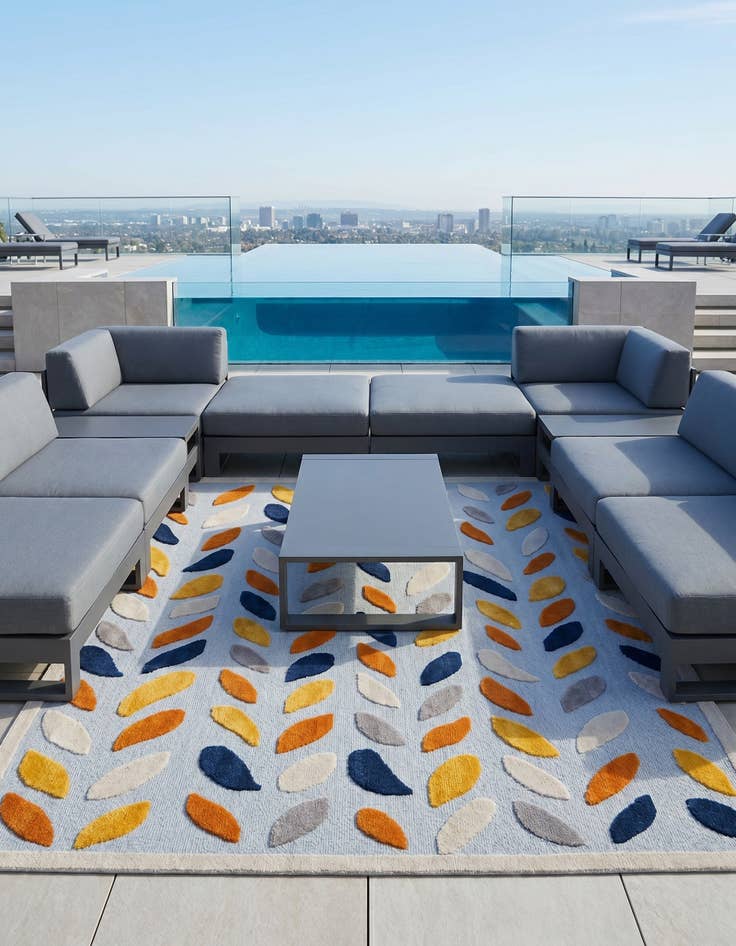 Detail image of 7' 10 x 7' 10 Easy-Clean Aruba Indoor / Outdoor Square Rug