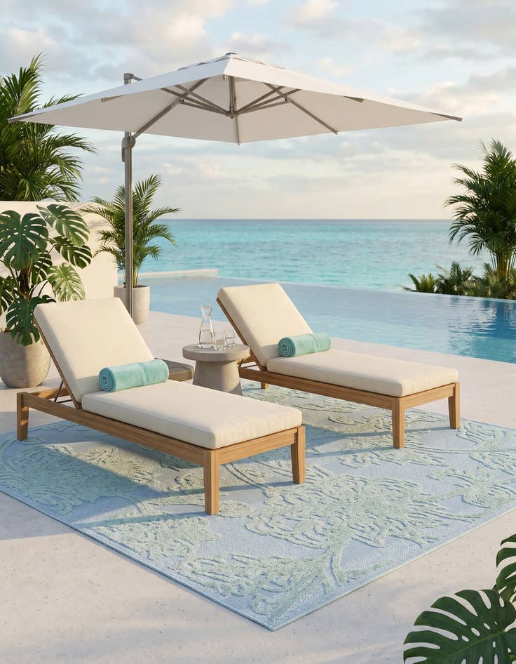 Detail image of 7' 10 x 7' 10 Easy-Clean Aruba Indoor / Outdoor Square Rug
