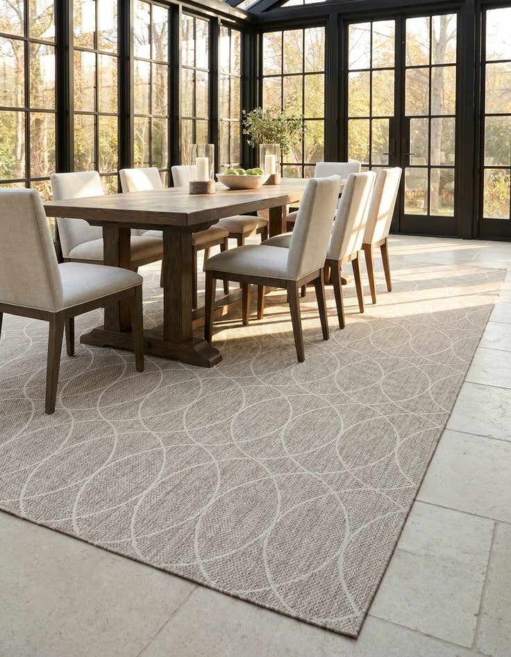 Detail image of 10' x 14' Easy-Clean Trellis Indoor / Outdoor Rug