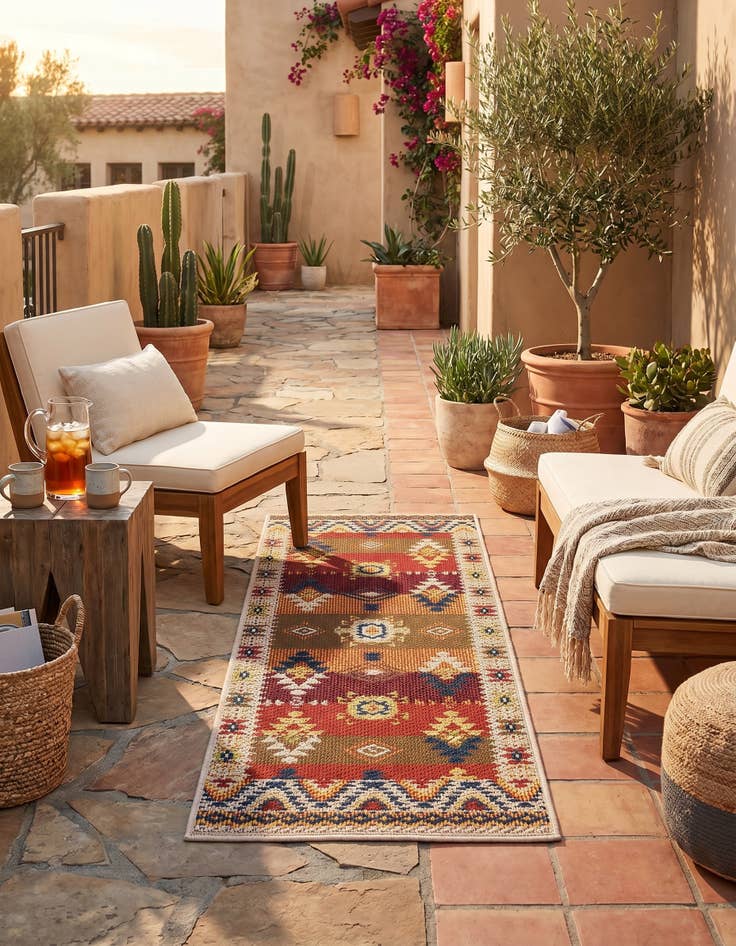 Detail image of 2' x 5' Easy-Clean Baja Indoor / Outdoor Runner Rug