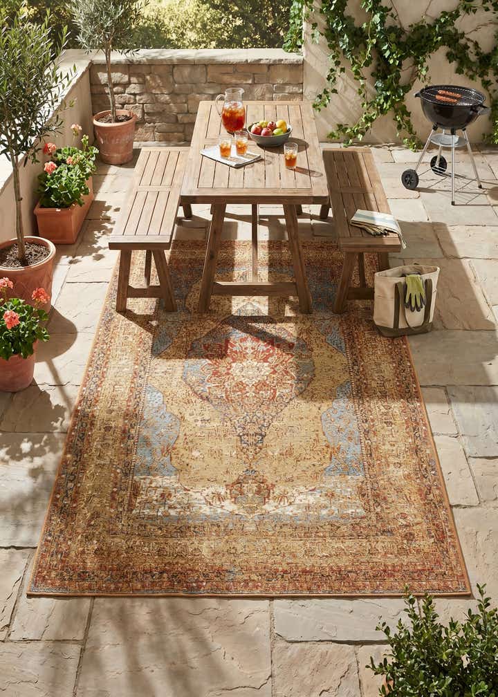 4' x 6' Easy-Clean Traditional Indoor / Outdoor Rug