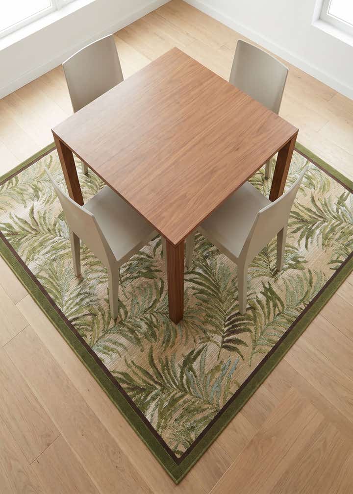 6' x 6' Easy-Clean Botanical Indoor / Outdoor Square Rug
