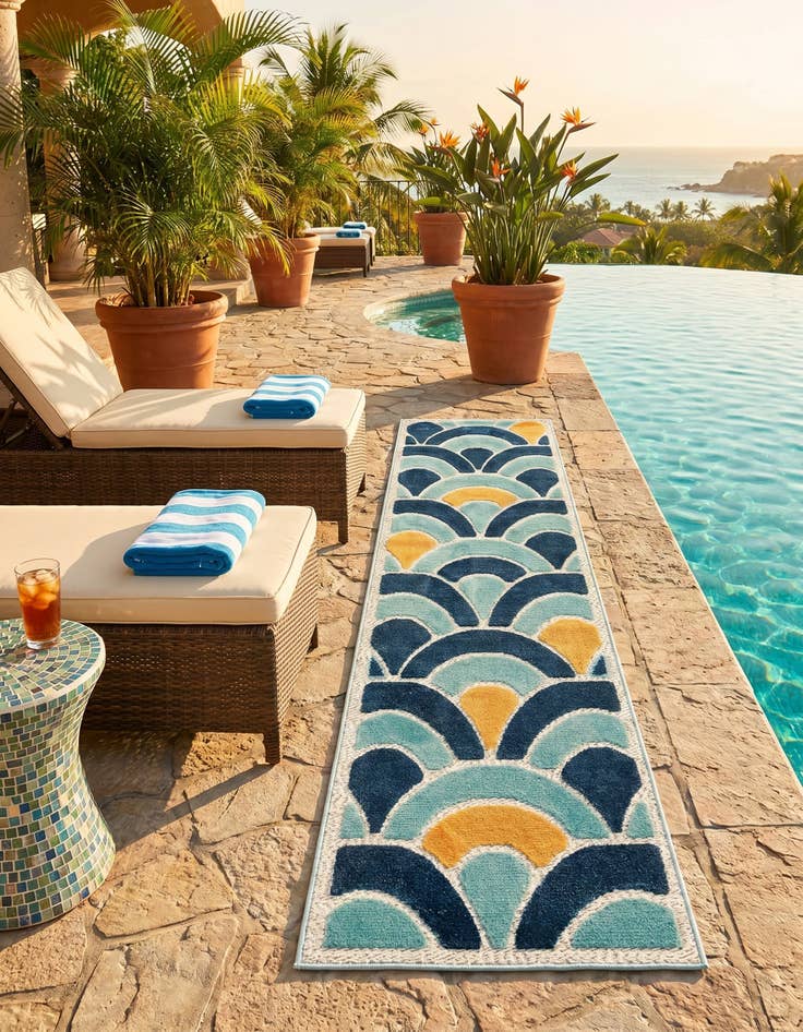 Detail image of 2' x 10' Easy-Clean Belize Indoor / Outdoor Runner Rug