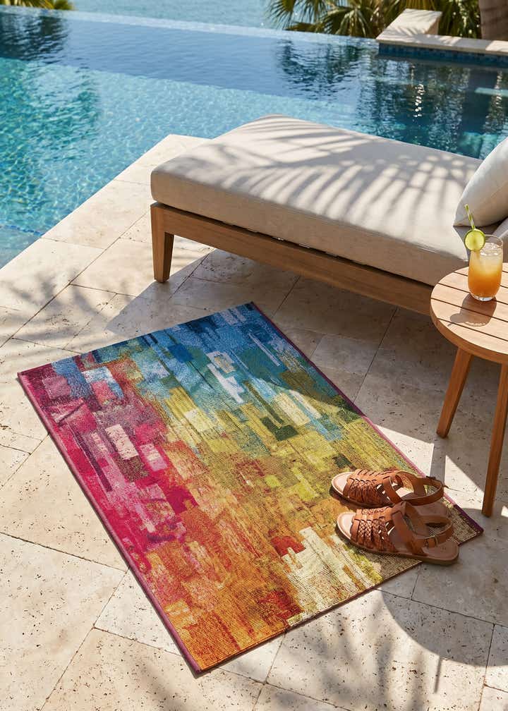 2' x 3' Easy-Clean Modern Indoor / Outdoor Rug
