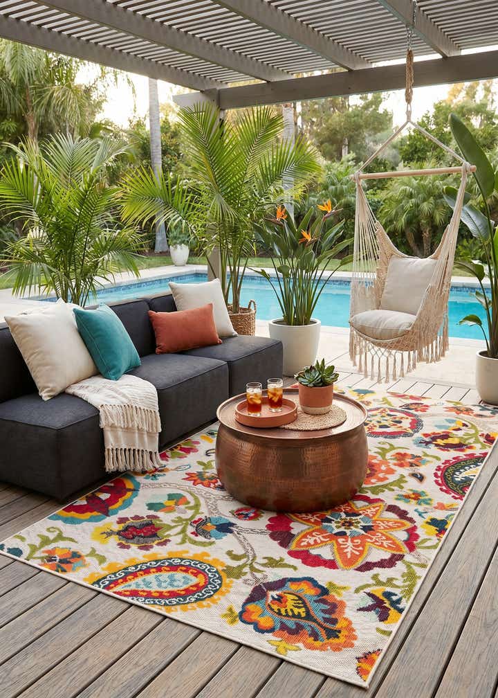 5' 3 x 8' Easy-Clean Casablanca Indoor / Outdoor Rug