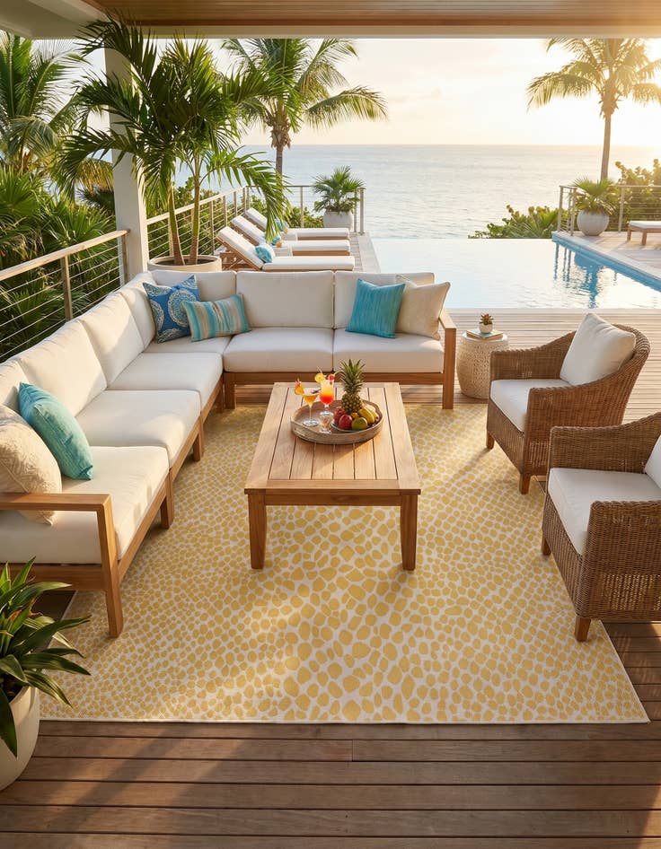 Detail image of 7' 10 x 7' 10 Easy-Clean Jill Zarin Cape Town Indoor / Outdoor Square Rug