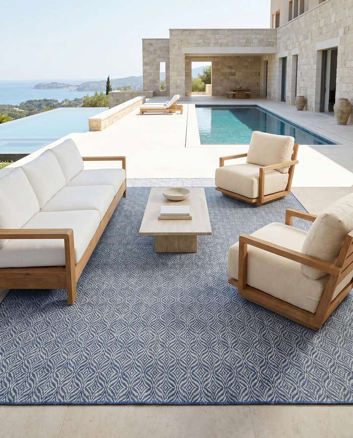 9' x 12' Easy-Clean Trellis Indoor / Outdoor Rug