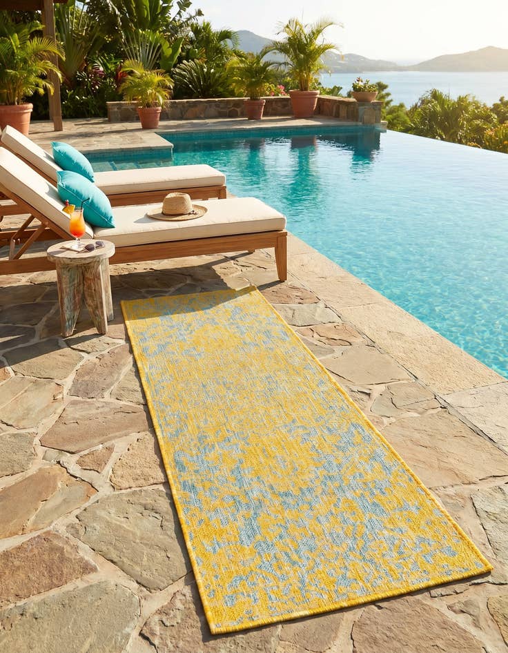 Detail image of 2' x 6' Easy-Clean Jill Zarin Dubai Indoor / Outdoor Runner Rug