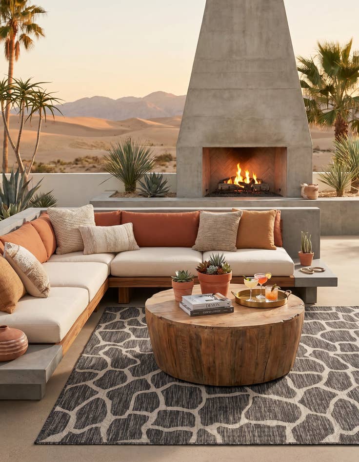 Detail image of 5' 3 x 8' Easy-Clean Safari Indoor / Outdoor Rug