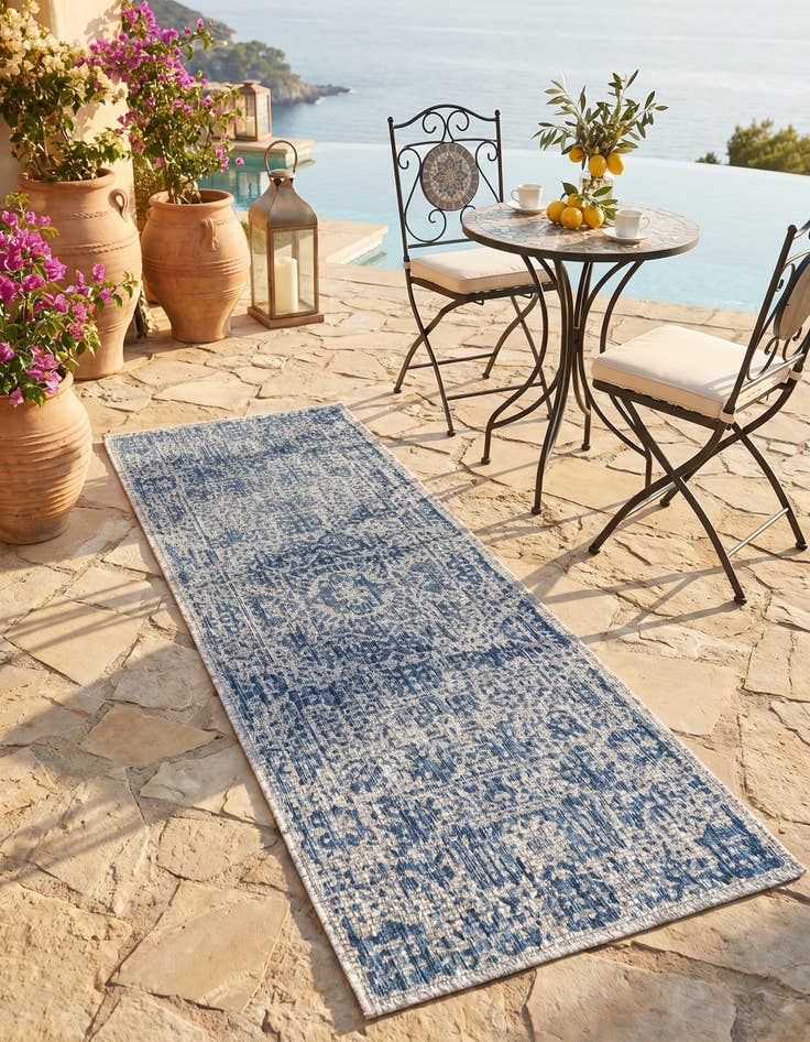 Detail image of 2' x 6' Easy-Clean Traditional Indoor / Outdoor Runner Rug