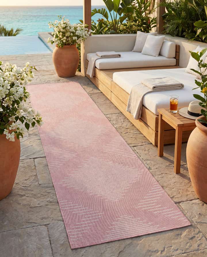 2' 7 x 12' Easy-Clean Modern Indoor / Outdoor Runner Rug