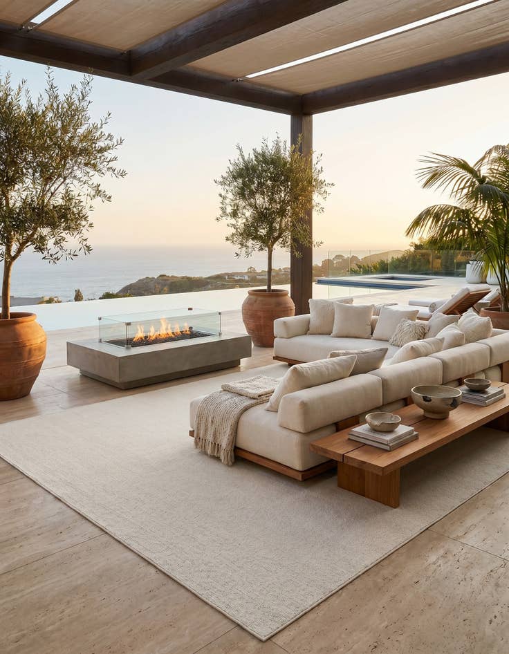 Detail image of 10' x 14' 1 Easy-Clean Solid Indoor / Outdoor Rug