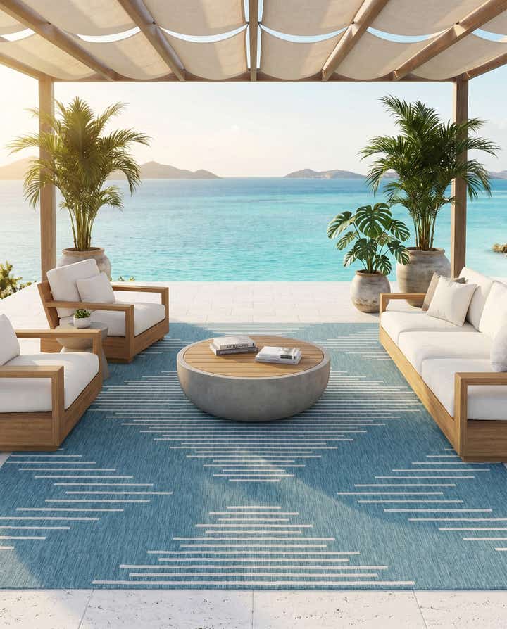 10' x 13' Easy-Clean Modern Indoor / Outdoor Rug