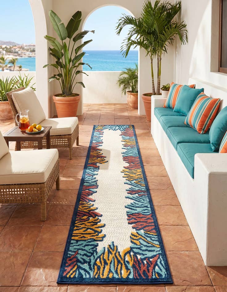 Detail image of 2' x 10' Easy-Clean Belize Indoor / Outdoor Runner Rug