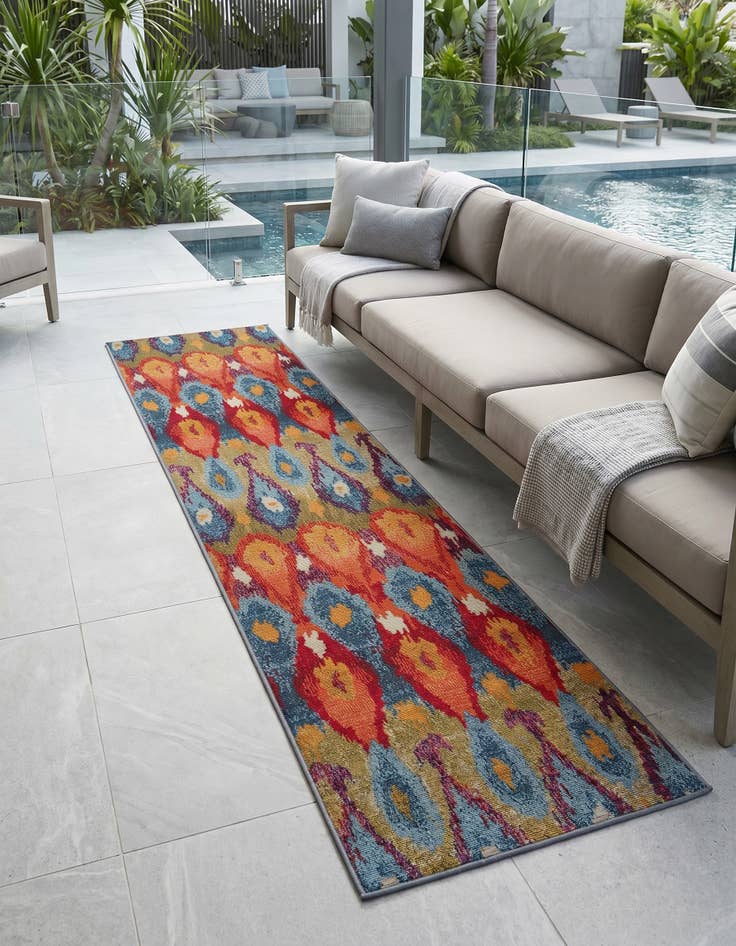 Detail image of 2' x 8' Easy-Clean Modern Indoor / Outdoor Runner Rug