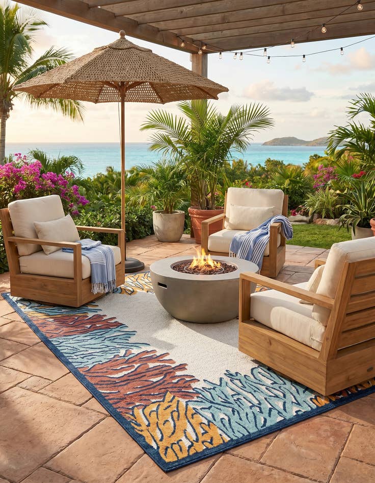 Detail image of 7' x 10' Easy-Clean Belize Indoor / Outdoor Rug