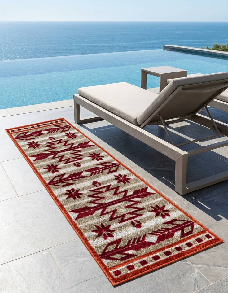 Detail image of 2' x 6' Easy-Clean Modern Indoor / Outdoor Runner Rug