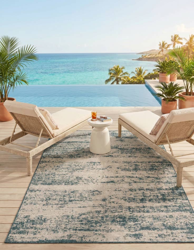 Detail image of 6' x 9' Easy-Clean Modern Indoor / Outdoor Rug
