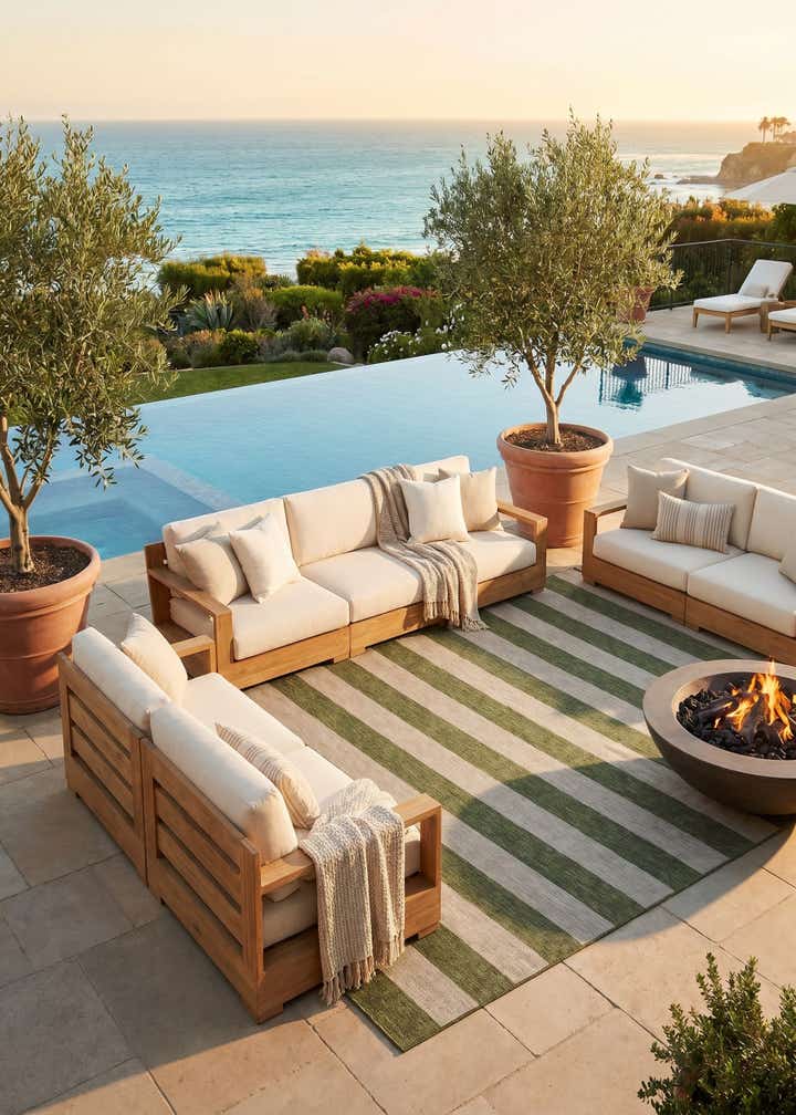 10' x 13' Easy-Clean Ribbon Indoor / Outdoor Rug