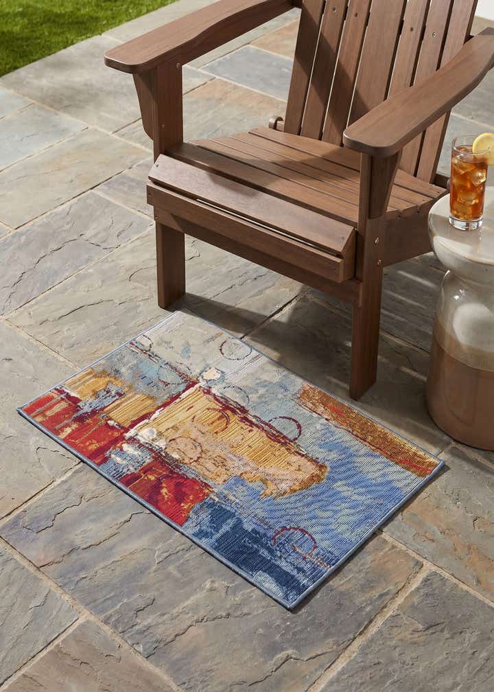 2' 2 x 3' Easy-Clean Modern Indoor / Outdoor Rug