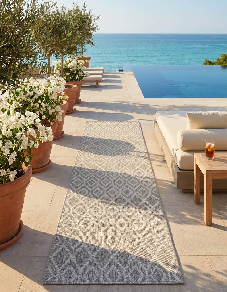 Detail image of 2' x 8' Easy-Clean Jill Zarin Turks and Caicos Indoor / Outdoor Runner Rug
