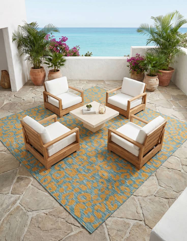 Detail image of 10' x 10' Easy-Clean Safari Indoor / Outdoor Square Rug