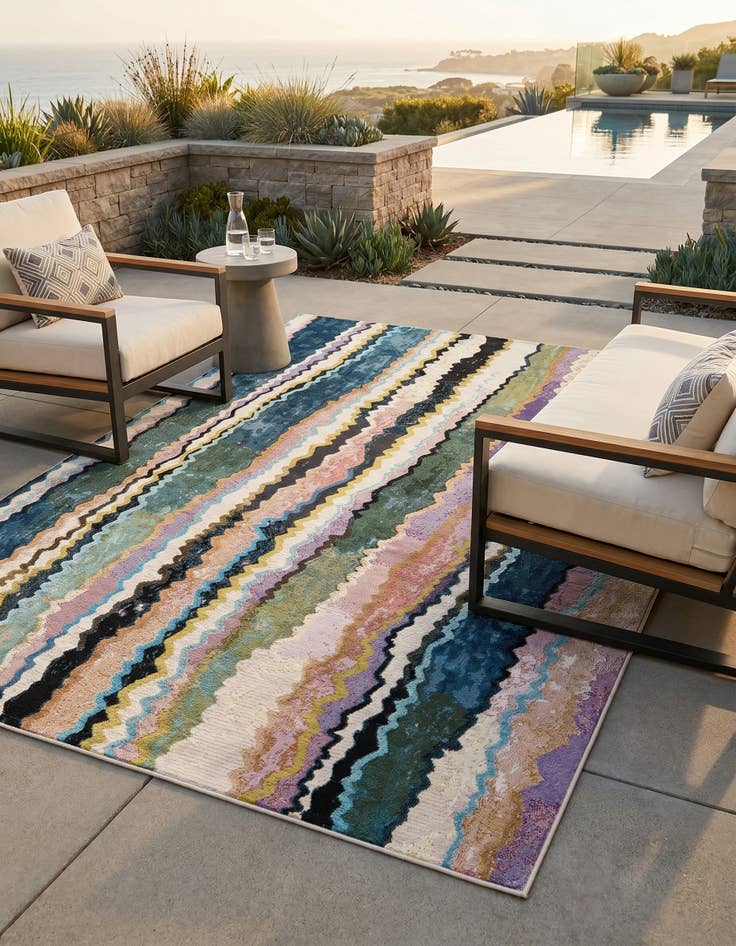 Detail image of 5' x 8' Easy-Clean Modern Indoor / Outdoor Rug