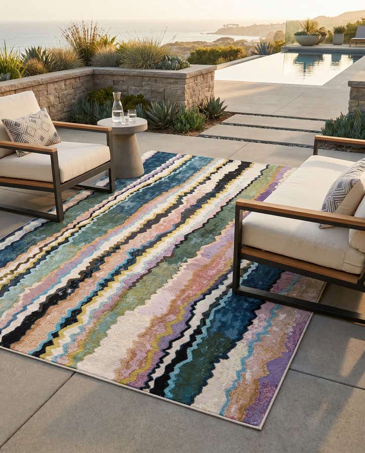5' x 8' Easy-Clean Modern Indoor / Outdoor Rug