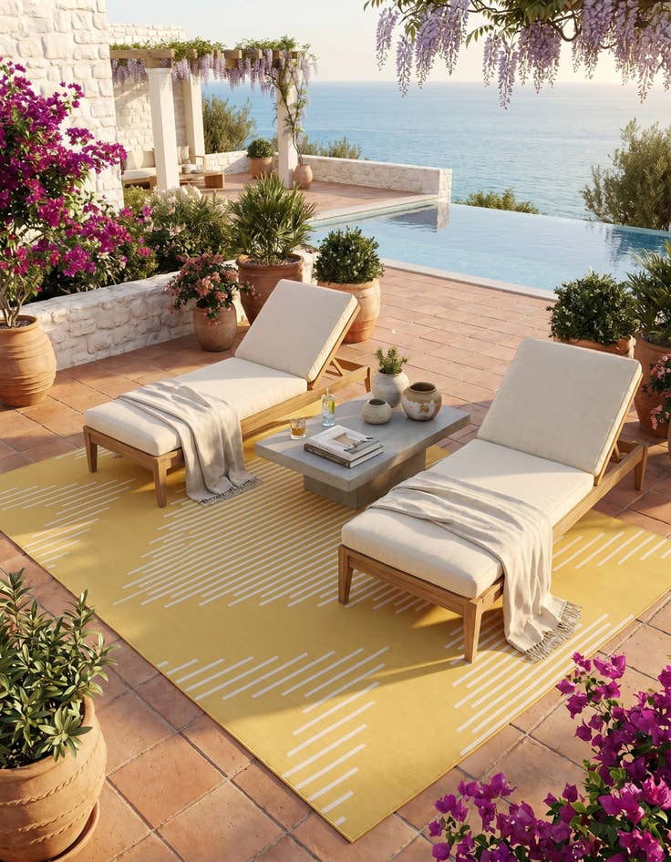 Detail image of 10' x 13' Easy-Clean Modern Indoor / Outdoor Rug