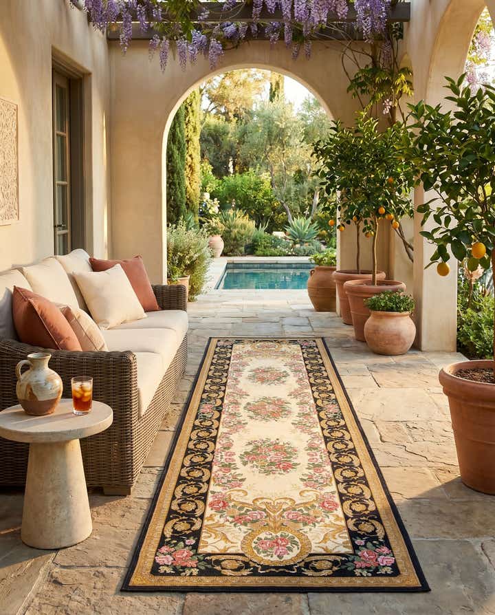 2' 7 x 10' Easy-Clean Traditional Indoor / Outdoor Runner Rug