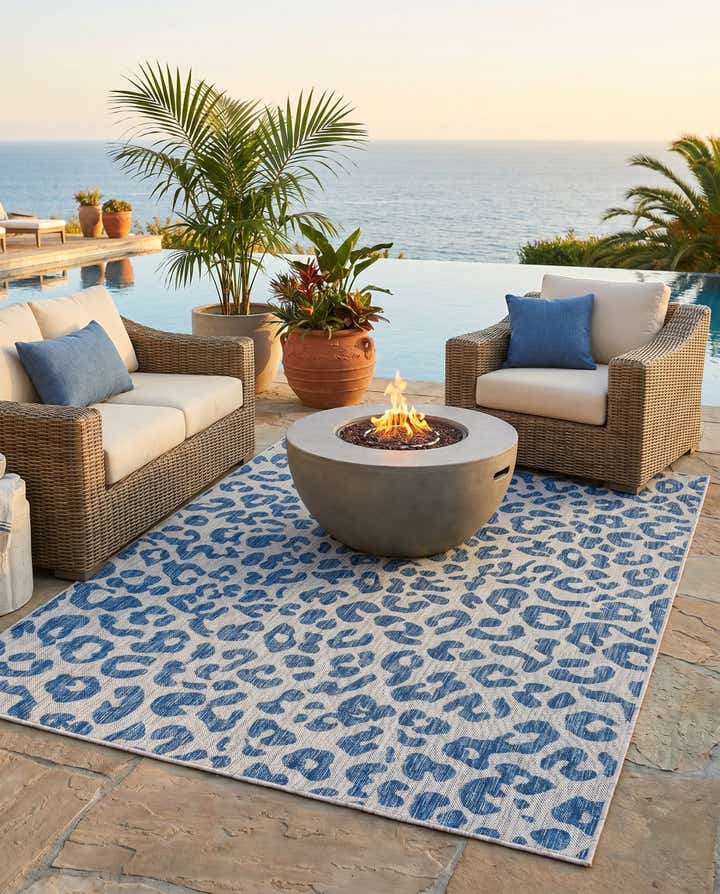 5' 3 x 7' Easy-Clean Safari Indoor / Outdoor Rug