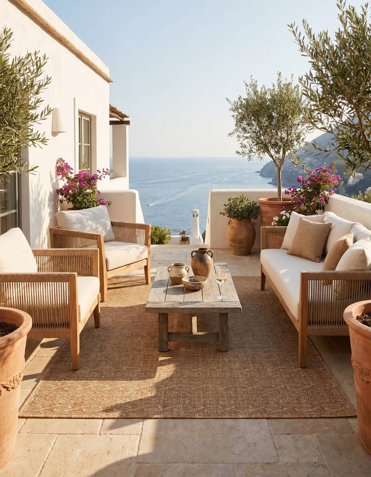 Detail image of 5' 3 x 8' Easy-Clean Modern Indoor / Outdoor Rug