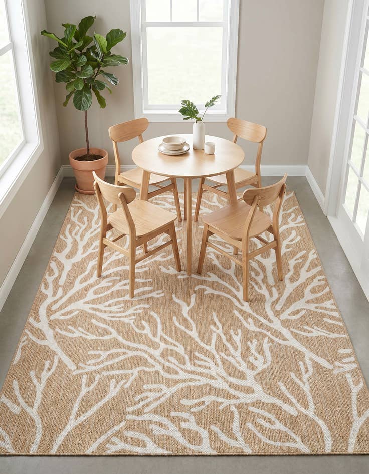 Detail image of 5' 3 x 7' Easy-Clean Coastal Indoor / Outdoor Rug