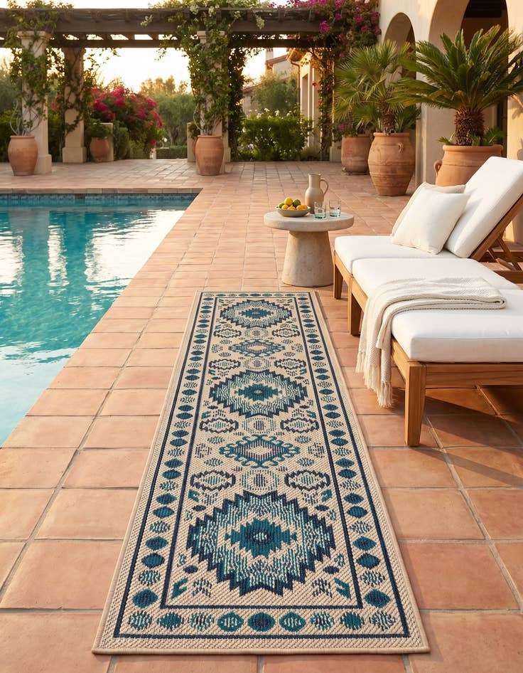 Detail image of 2' x 8' Easy-Clean Baja Indoor / Outdoor Runner Rug