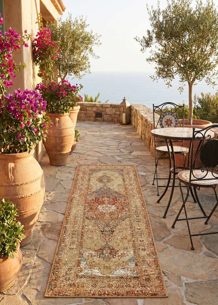 2' x 6' Easy-Clean Traditional Indoor / Outdoor Runner Rug
