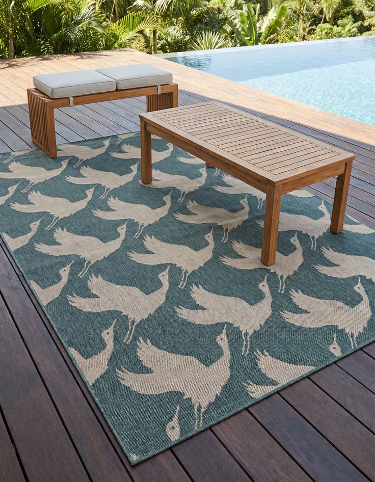 Detail image of 5' x 8' Easy-Clean Coastal Indoor / Outdoor Rug