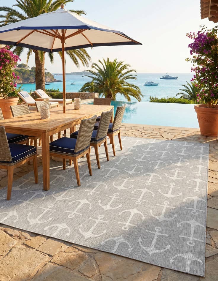 Detail image of 10' x 13' Easy-Clean Coastal Indoor / Outdoor Rug